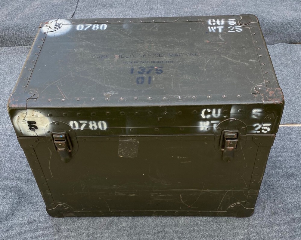 US Military Typewriter Transport Storage Shipping Container Field Case Box.