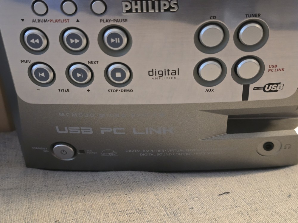 Philips MCM530 Micro Shelf System 5-CD Changer USB PC Link MP3 - Excellent!
