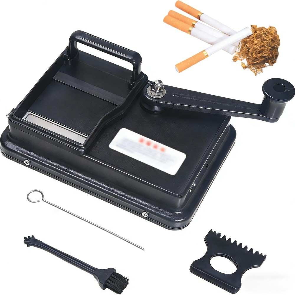 Cigarette Rolling Machine, Manual Cigarette Roller, Portable Black Rolling Ma...