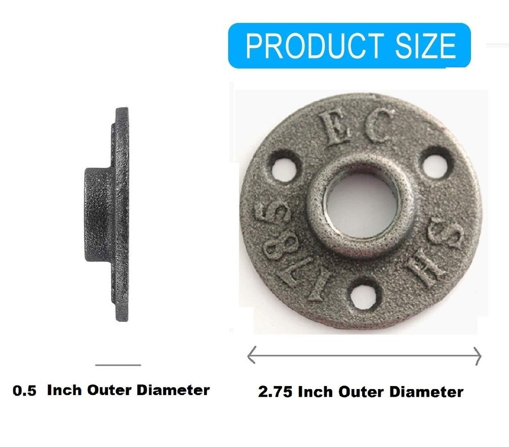 2Pack Inch Floor Flange Cast Iron Pipe Threaded Fitting 3/4 inch