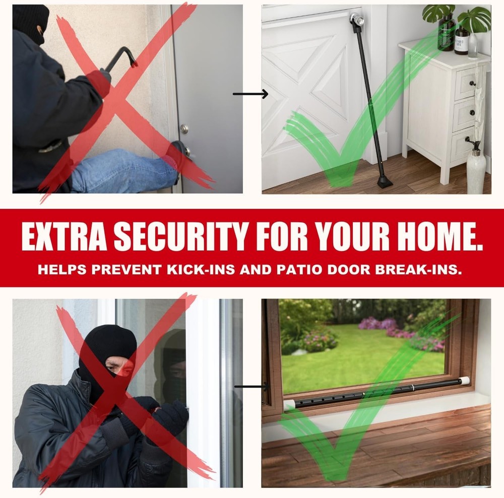 Heavy Duty Security Lock Bar Set, Home Defense