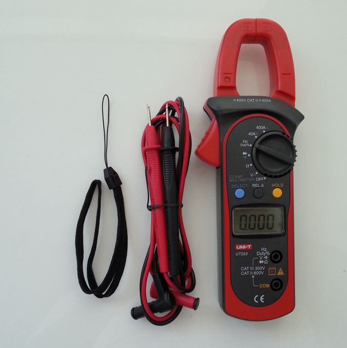 UNI-T UT203 Digital Clamp meter Auto Range DMM 400A Ohm AC DC Volt Amp Data hold
