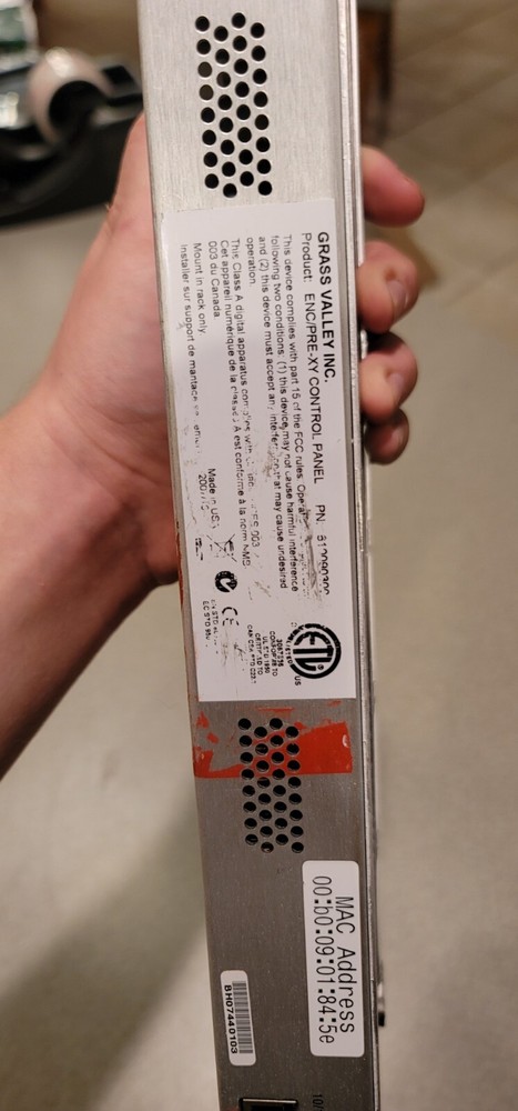 Grass Valley Encore PRE-XY Universal XY Programmable Control Panel 1u rackmount