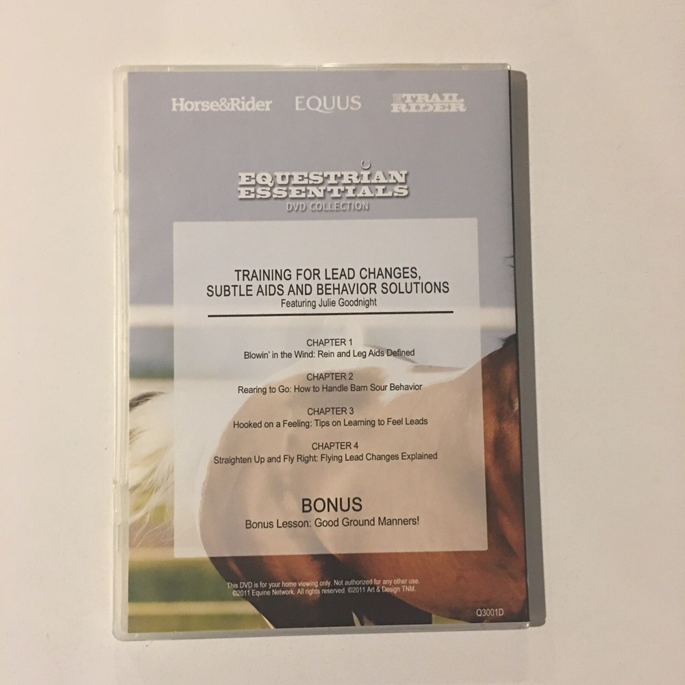 Equestrian Essentials DVD Training For Lead Changes Subtle AIds And Behavior