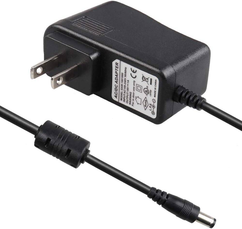 Versatile 18V 1A Guitar Power Supply - Includes Cables & Clips for Organization