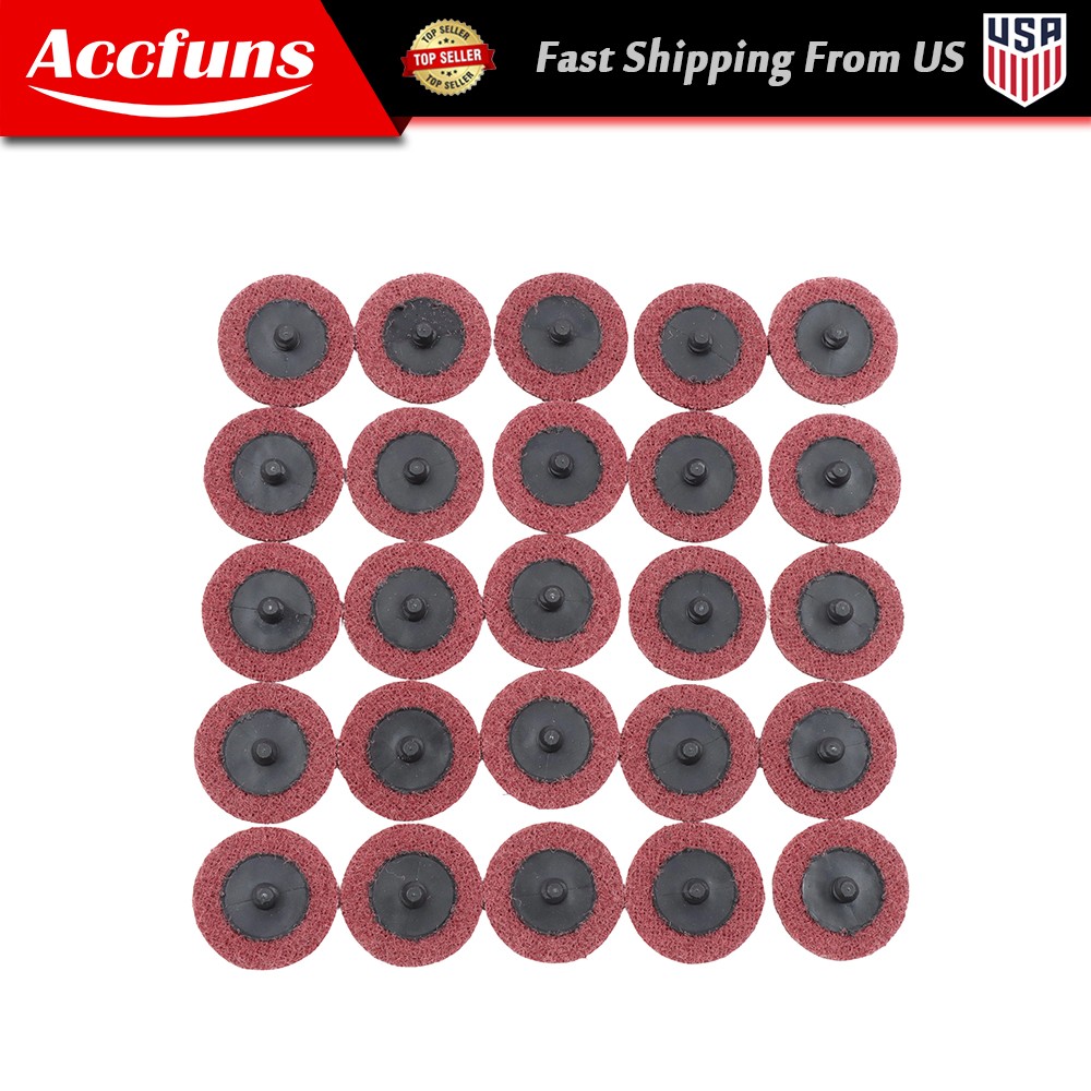 25 Pcs 2 Inch Medium Prep Pad Discs Surface Conditioning Quick Change Discs