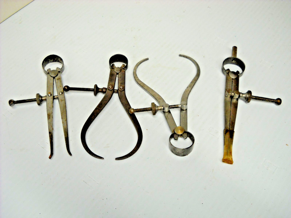 Union Tool Co. SPRING COMPASS DIVIDER CALIPER Lot of 4