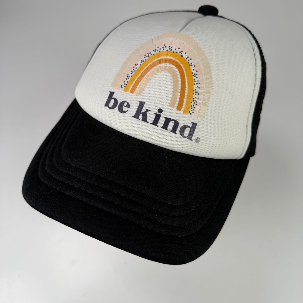 Be Kind TINY TRUCKER CO. Boys Hat Black White Rainbow Mesh Snapback Adjustable