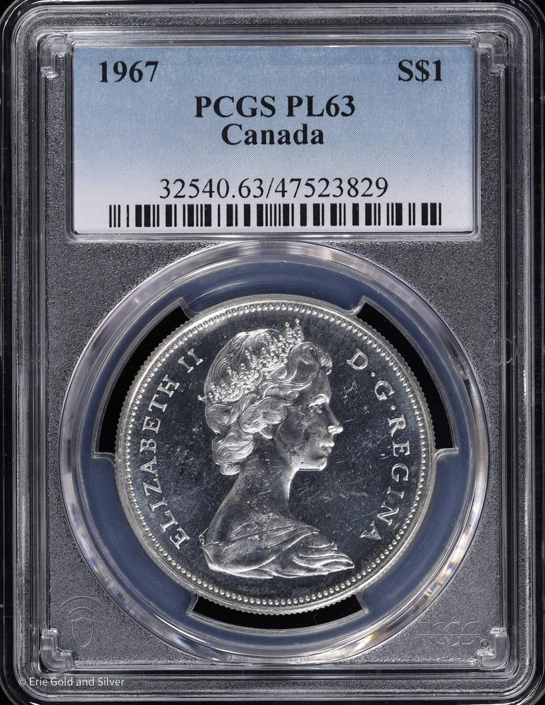 1967 Canada S$1 Silver PCGS PL 63