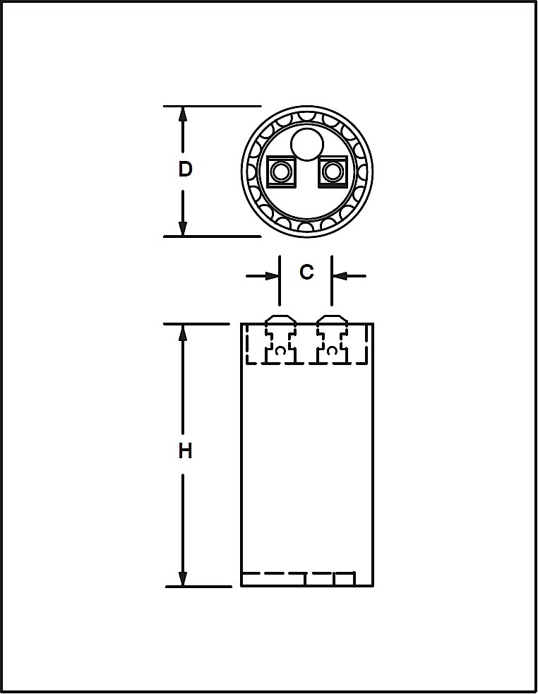 NTE MSC330V340, 340uF ~ 408uF @ 330V AC, Motor Start Capacitor