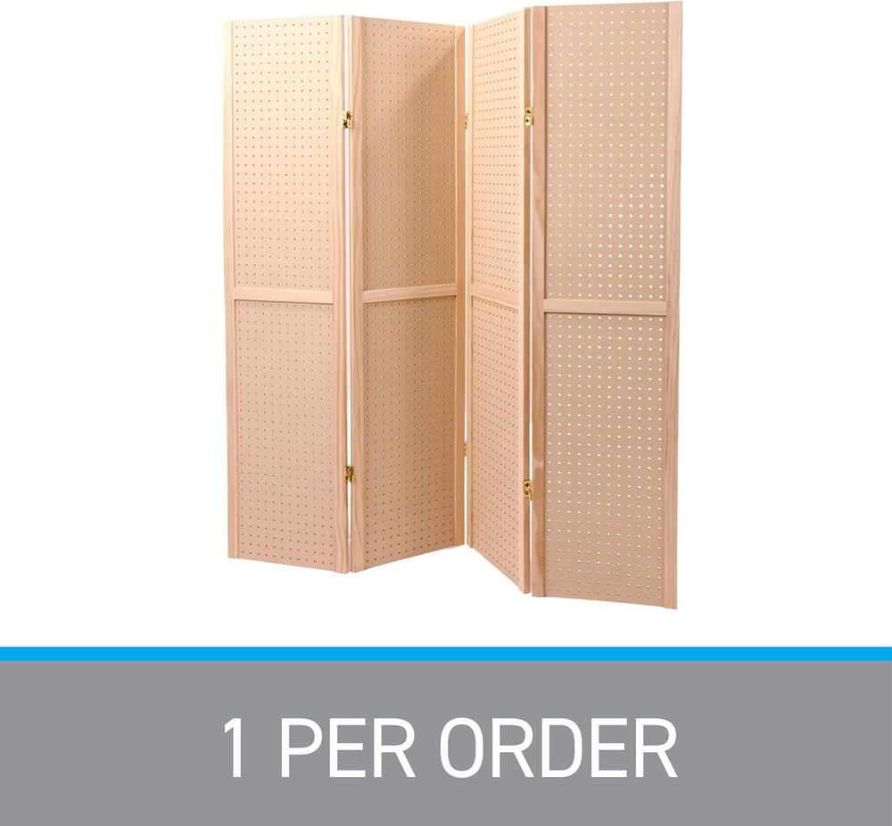 Folding Pegboard Display Craft Display 4 Panel 5' Folds Flat 60" H Peg Board