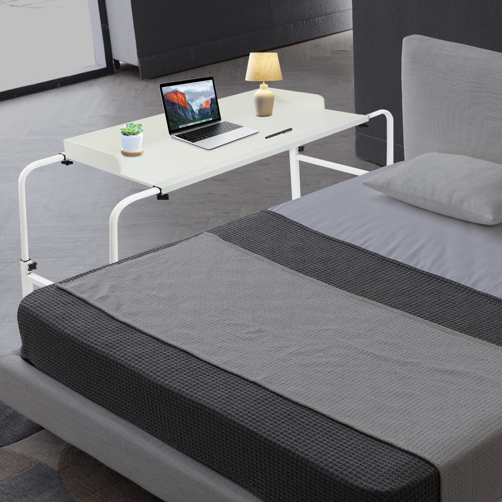 Height Adjustable Overbed Table, Overbed Table with Wheels, Over Bed Desk