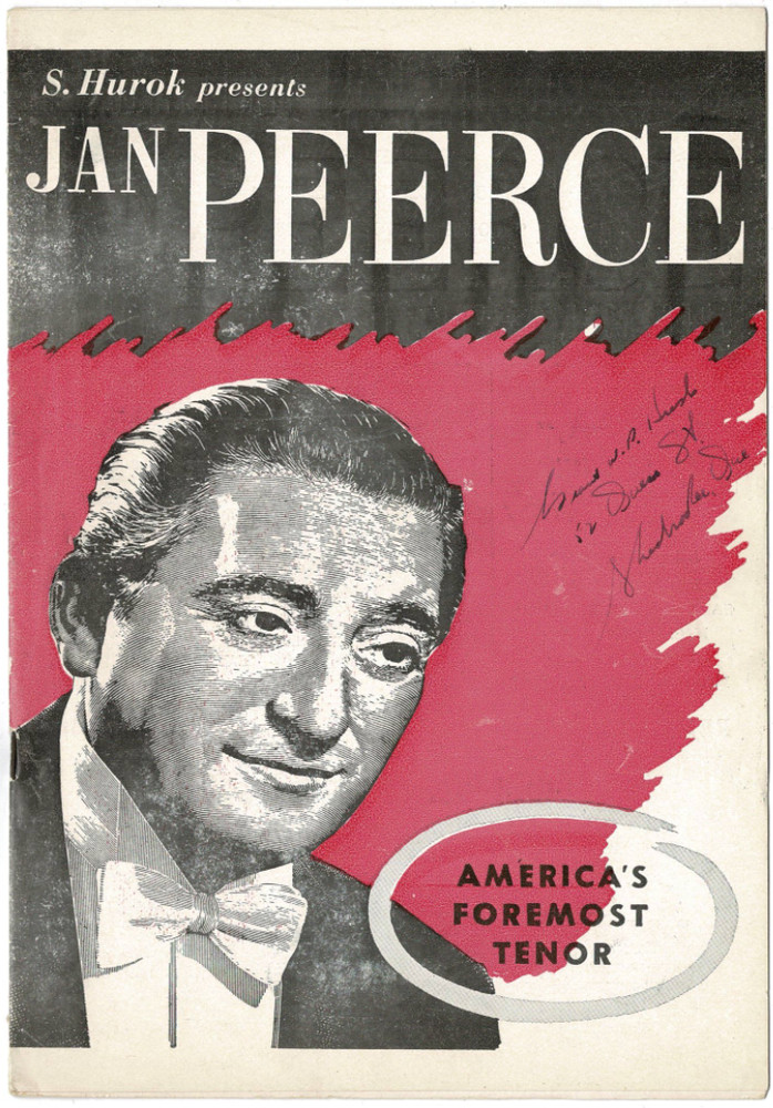 Jan Peerce American Opera Autographed Signed Program AMCo COA 18210