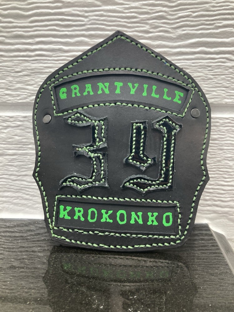 Custom Handmade Leather Fire Helmet Front