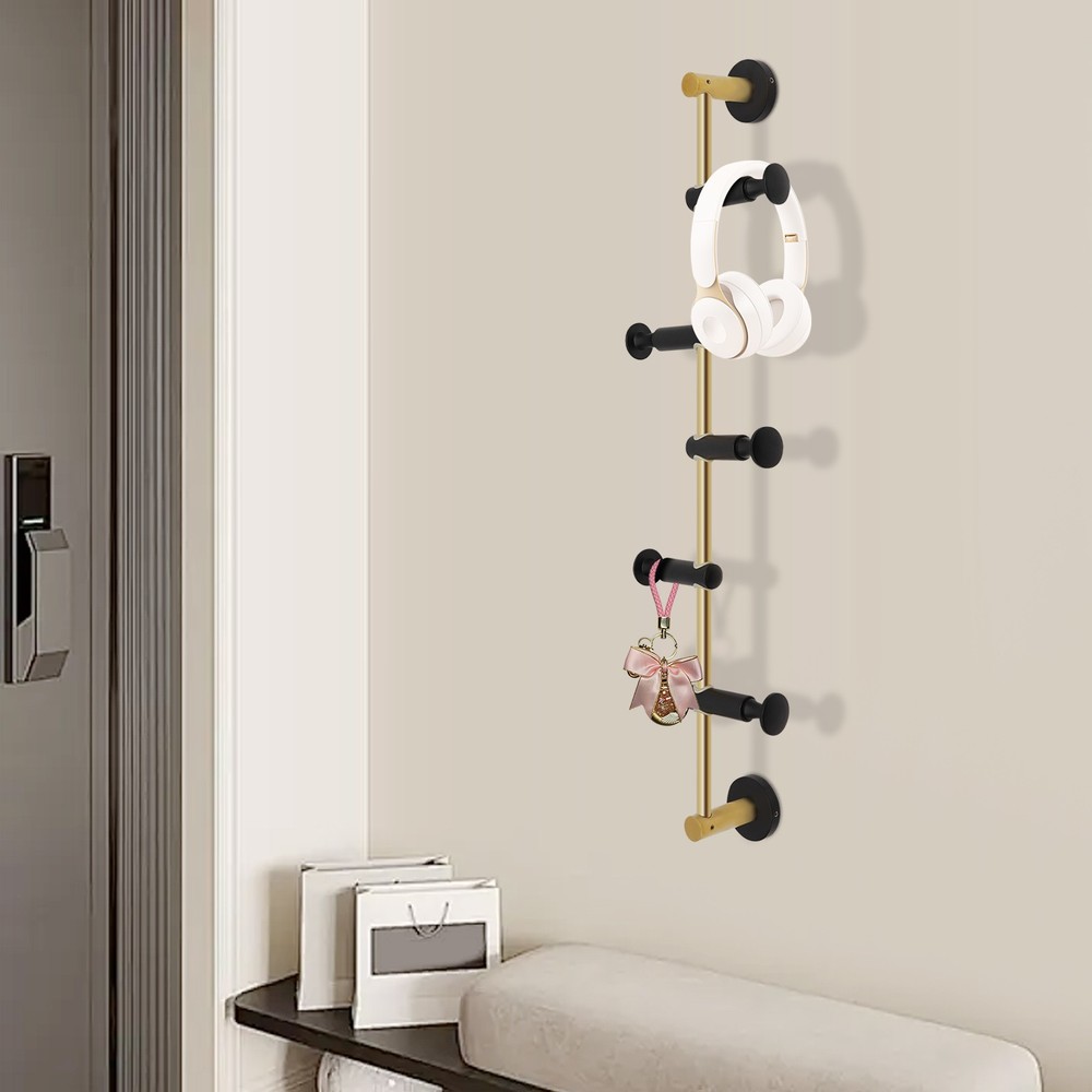 Coat Rack Coat Rack With 5 Adjustable Hooks Wall Mounted Vertical 24.02*2.76in