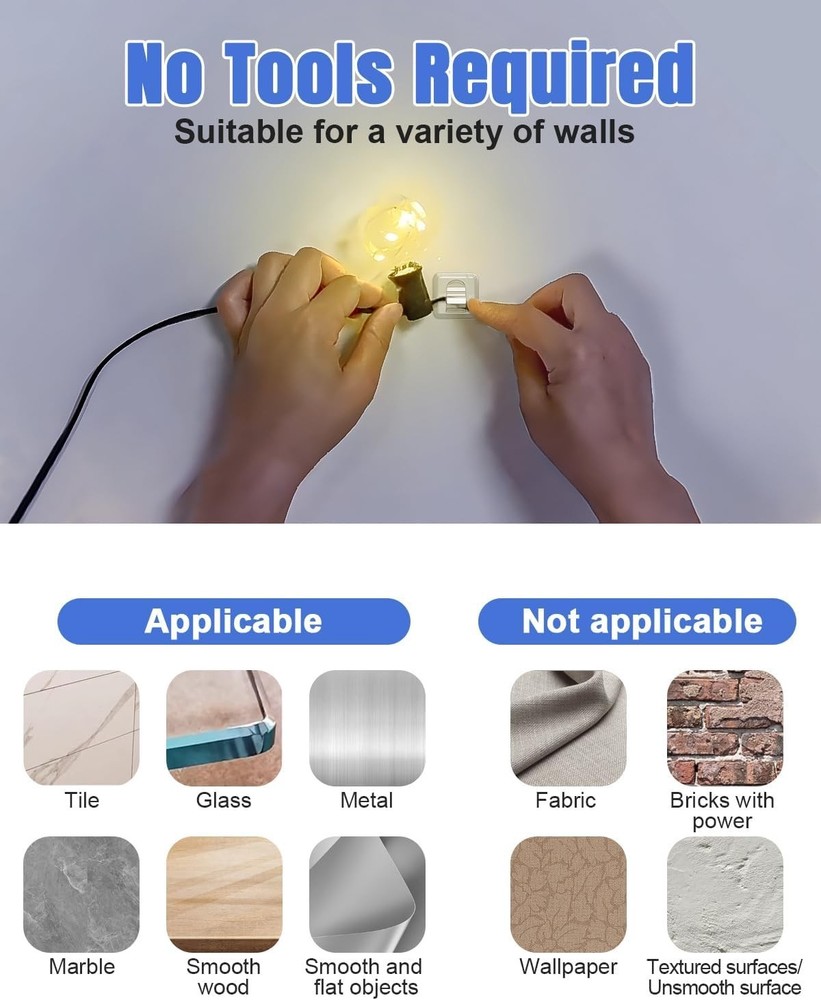 Versatile 20 Pack Clear Light Clips for Outdoor Decor - Waterproof & Durable
