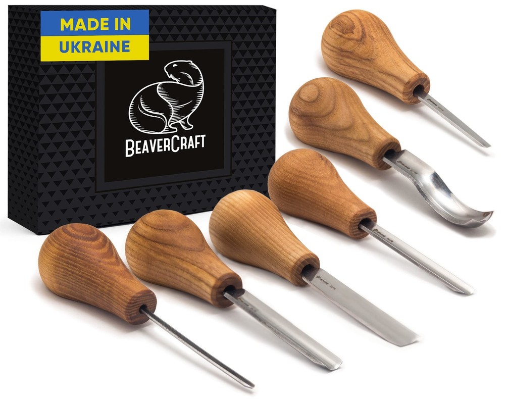 BeaverCraft Wood Carving Gouges Kit SC05 - Chisels Set with...
