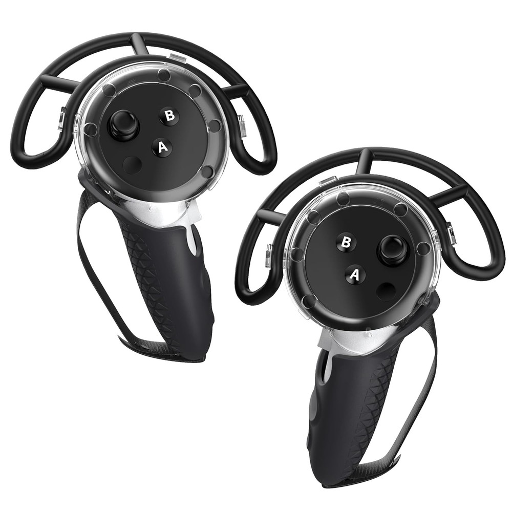 VR Controller Grips for Meta Quest 3, TPU Protector with Adjustable Straps
