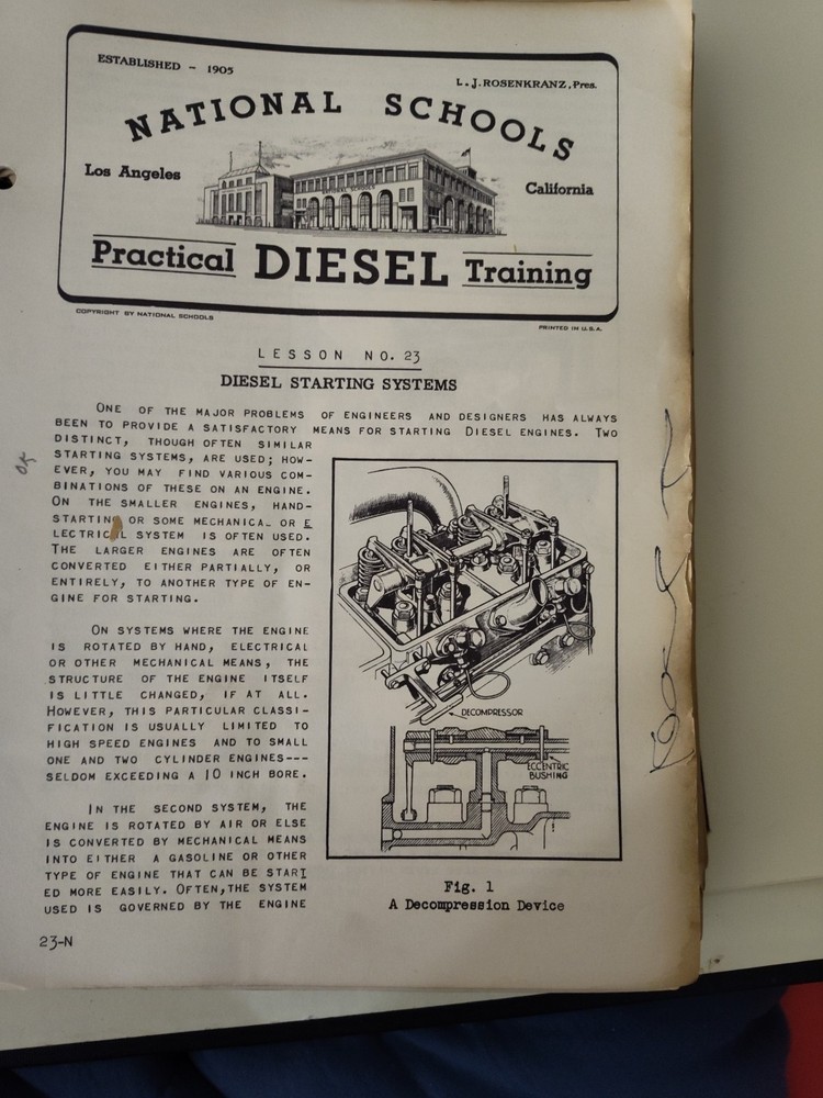 Vintage National Schools Practical Diesel Training Course Bound + 40 Booklets