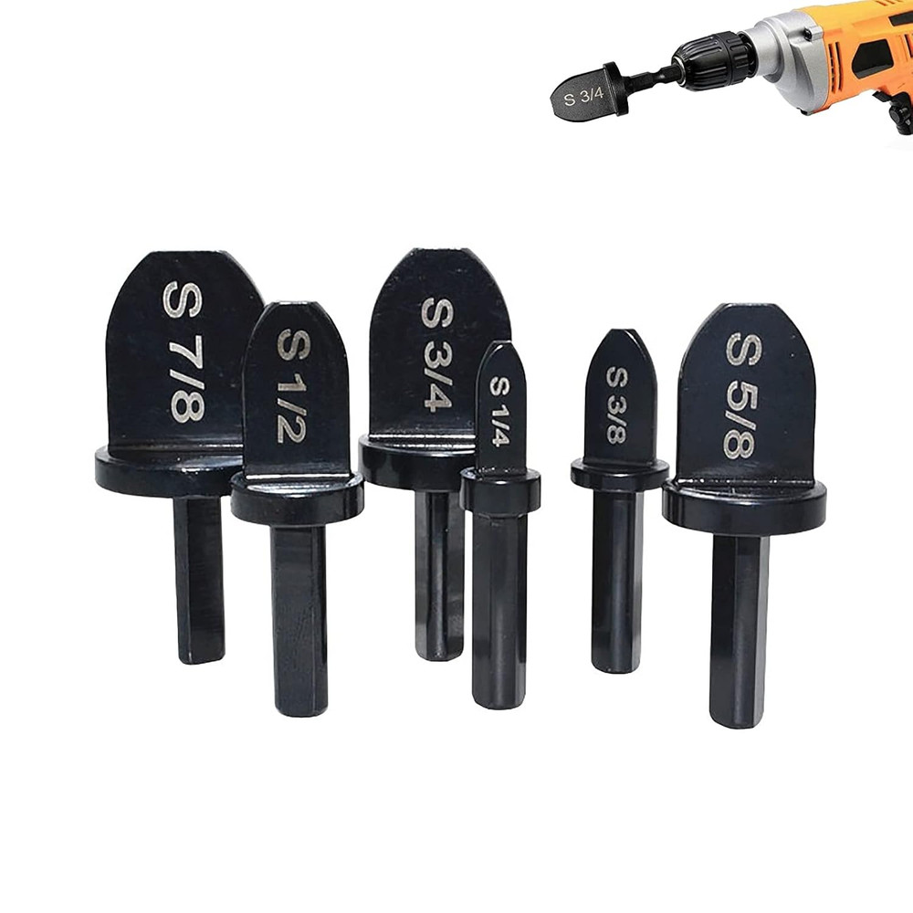6Pcs Copper Pipe Swaging Drill Bit Set Triangles Handle Tube Expander Kit Imp...