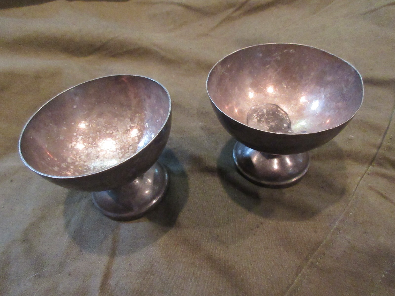 British Army Officers Mess Silver Plated Dessert Cups Bowls Sherbert Ice Cream