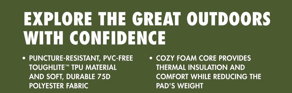 Self-Inflating Large Rectangular Sleeping Pad Suitable for outdoor camping use