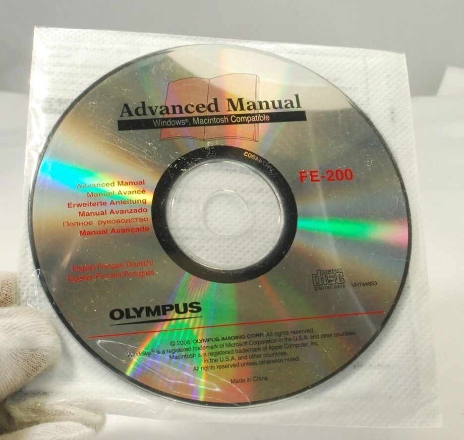 Advanced Manual Olympus FE-200 Windows on CD Disc Guide