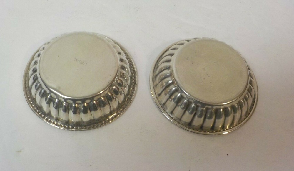 Pair Sterling Silver Salt Cellars or Nut Dishes, No Monograms, 50 grams
