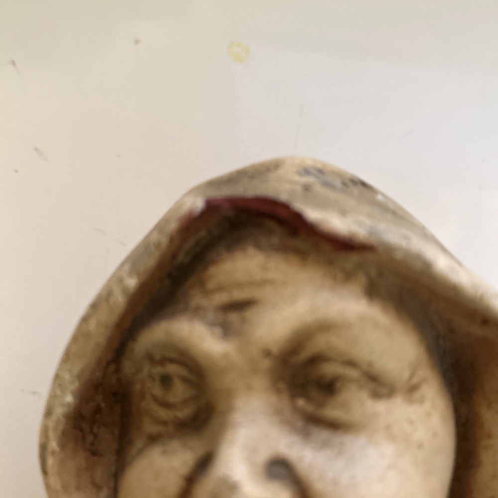 Antique Monk Face/Head Match Holder