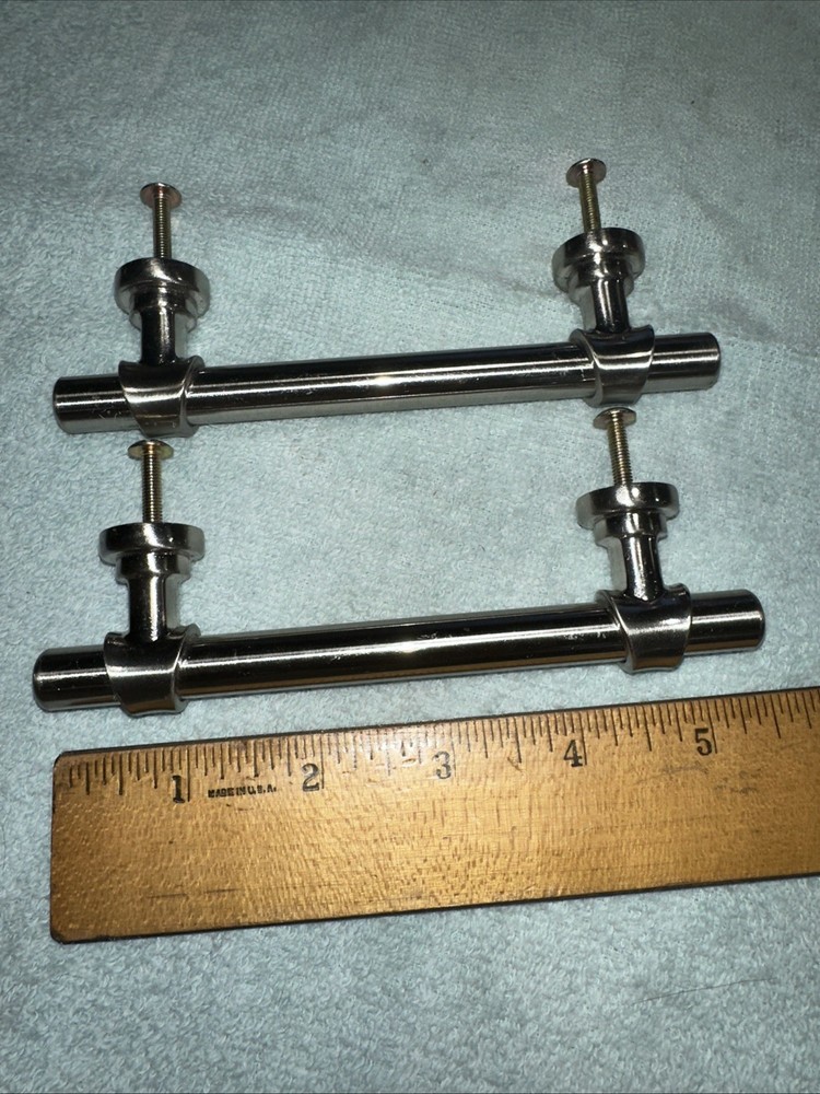 2 Vintage Chrome Drawer Pulls High Quality Pulls Elegant Look