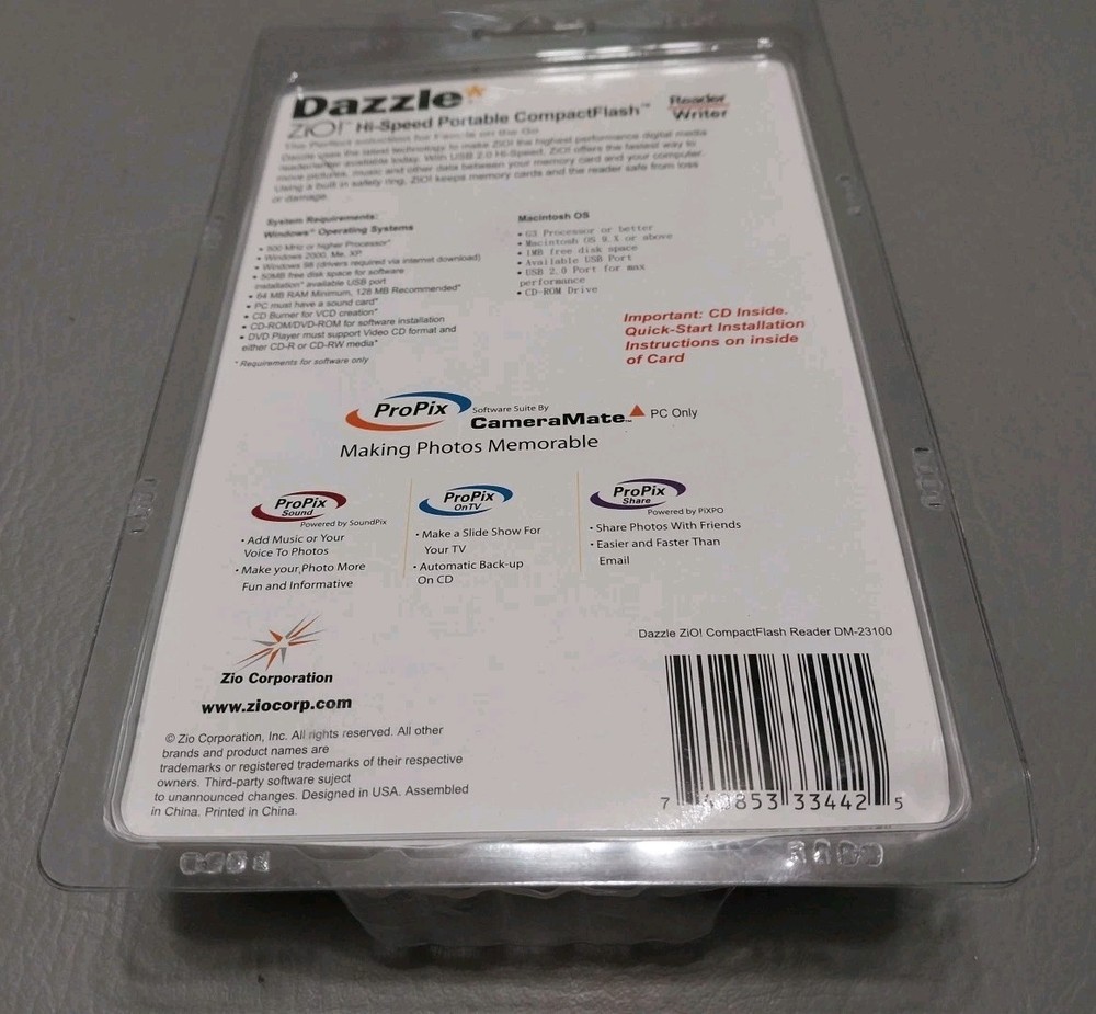 Dazzle CompactFlash Reader/Writer Digital Media Reader Software Mac Windows New