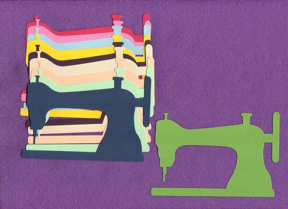 SEWING MACHINE die cuts scrapbook cards
