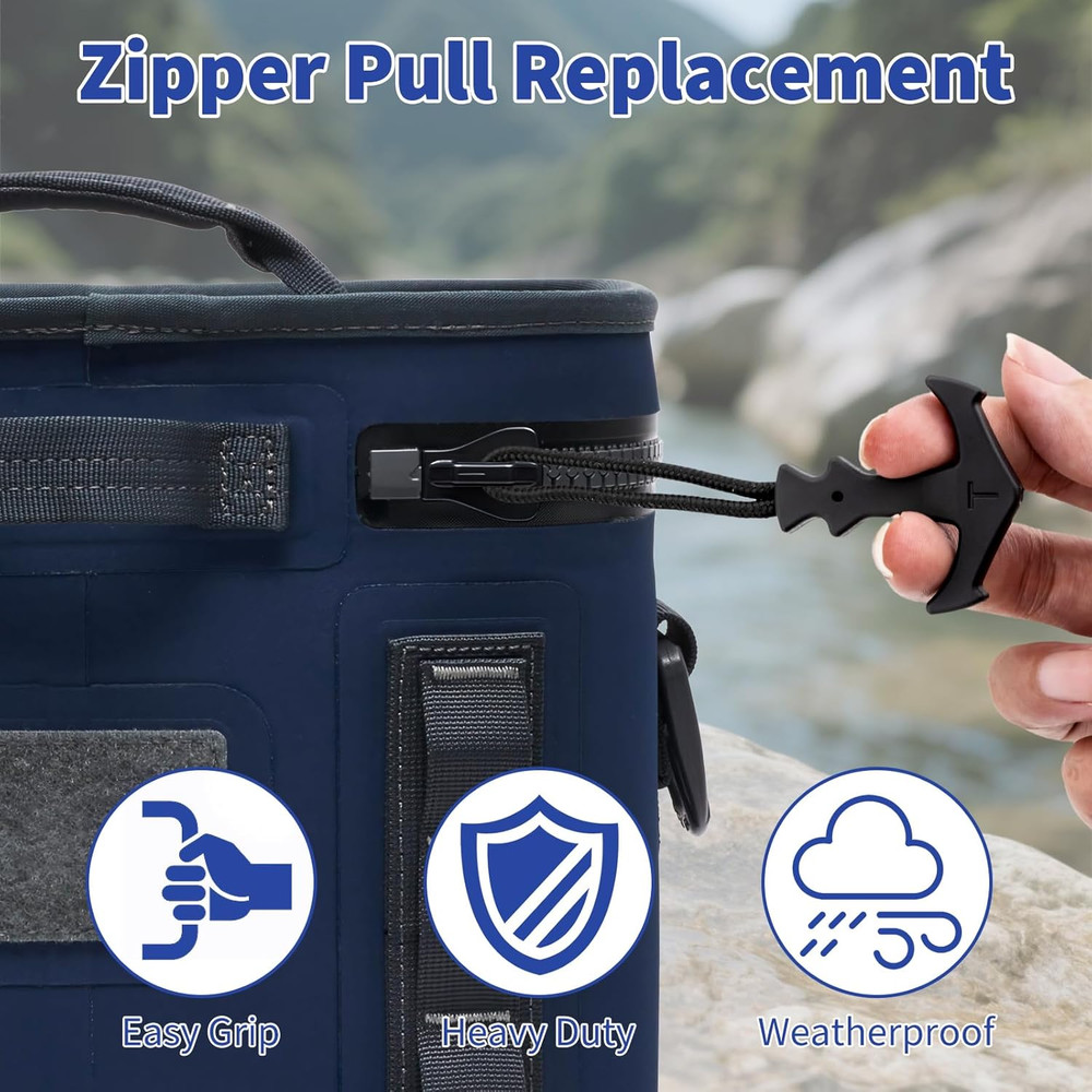 4 PCS Zipper Pulls Replacement Compatible with Yeti Cooler, Heavy Duty T-Shaped
