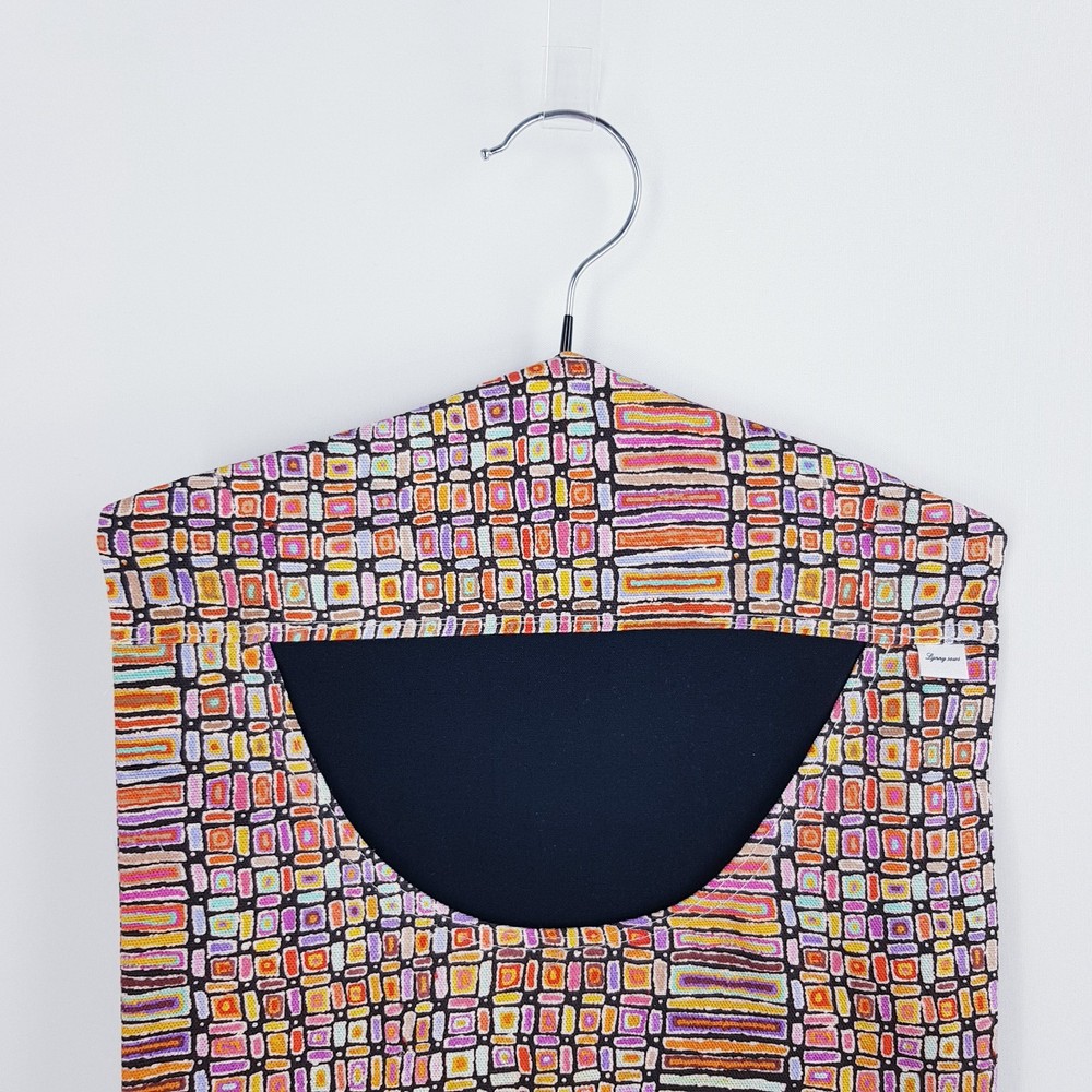 Peg Bag Handmade Multi-Coloured Abstract Print Lined Laundry Clothes Peg Holder