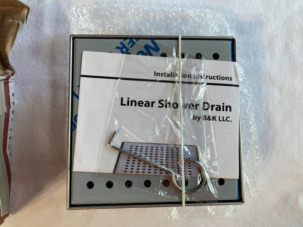B&K 6” Zero Pattern Grating Square Channel Linear Shower Drain, Brushed Nickel