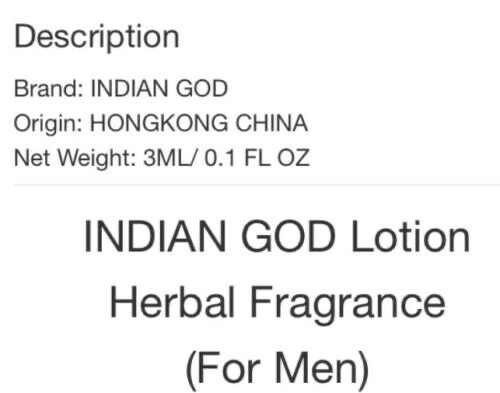 Indian God Lotion For Men