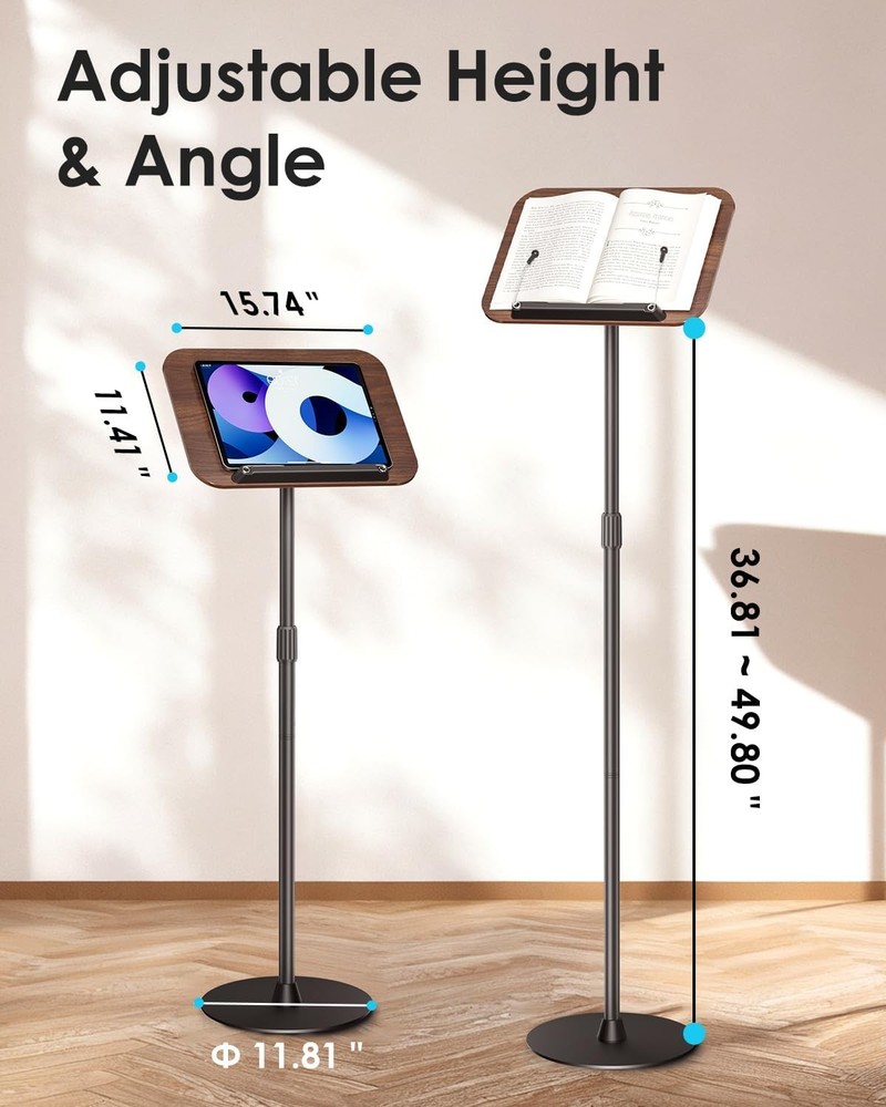 Floor Book Stand Height Adjustable Reading Stand Multi-Purpose Book