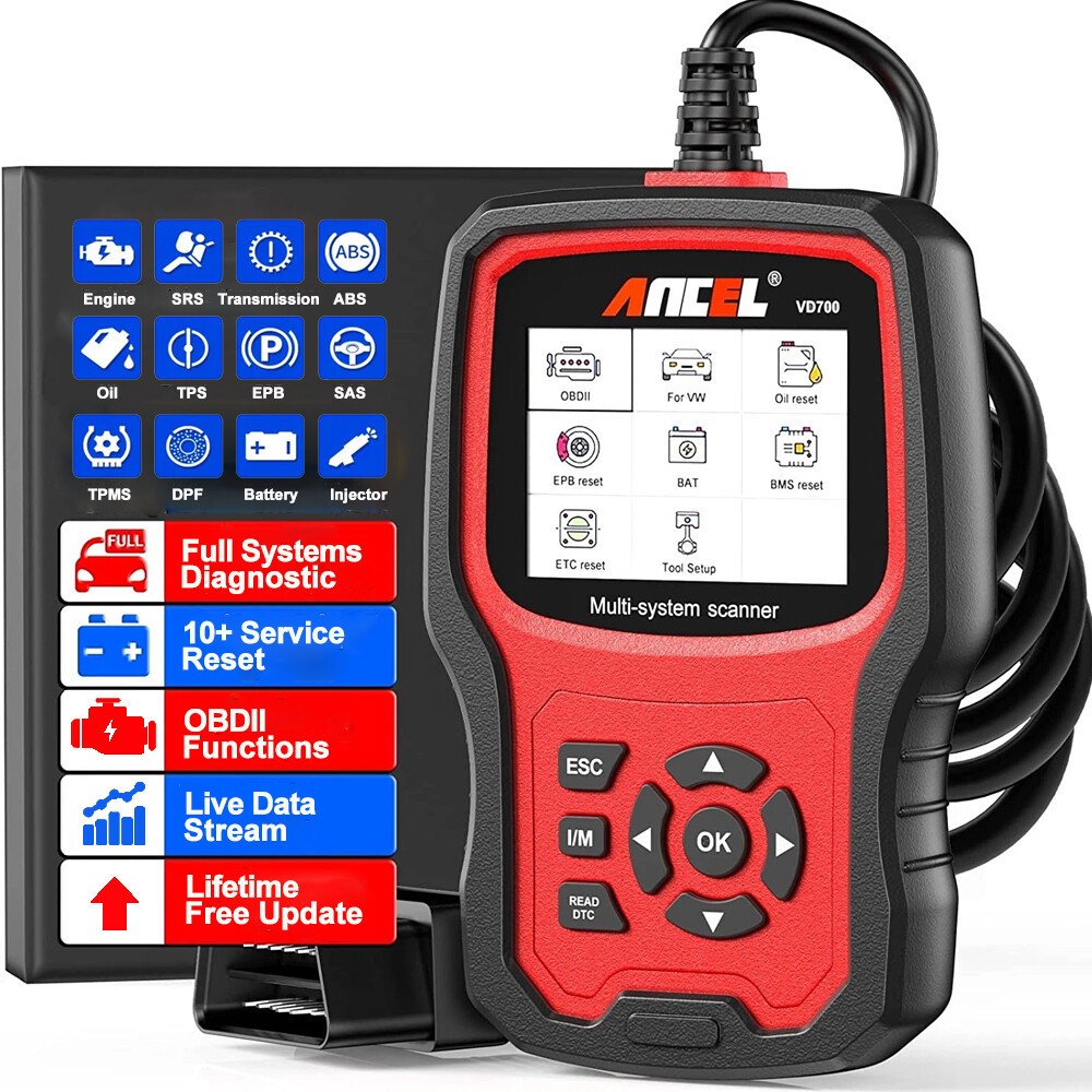 ANCEL VD700-US For VW Car OBD2 Scanner Fault Code Reader All System Diagnostic