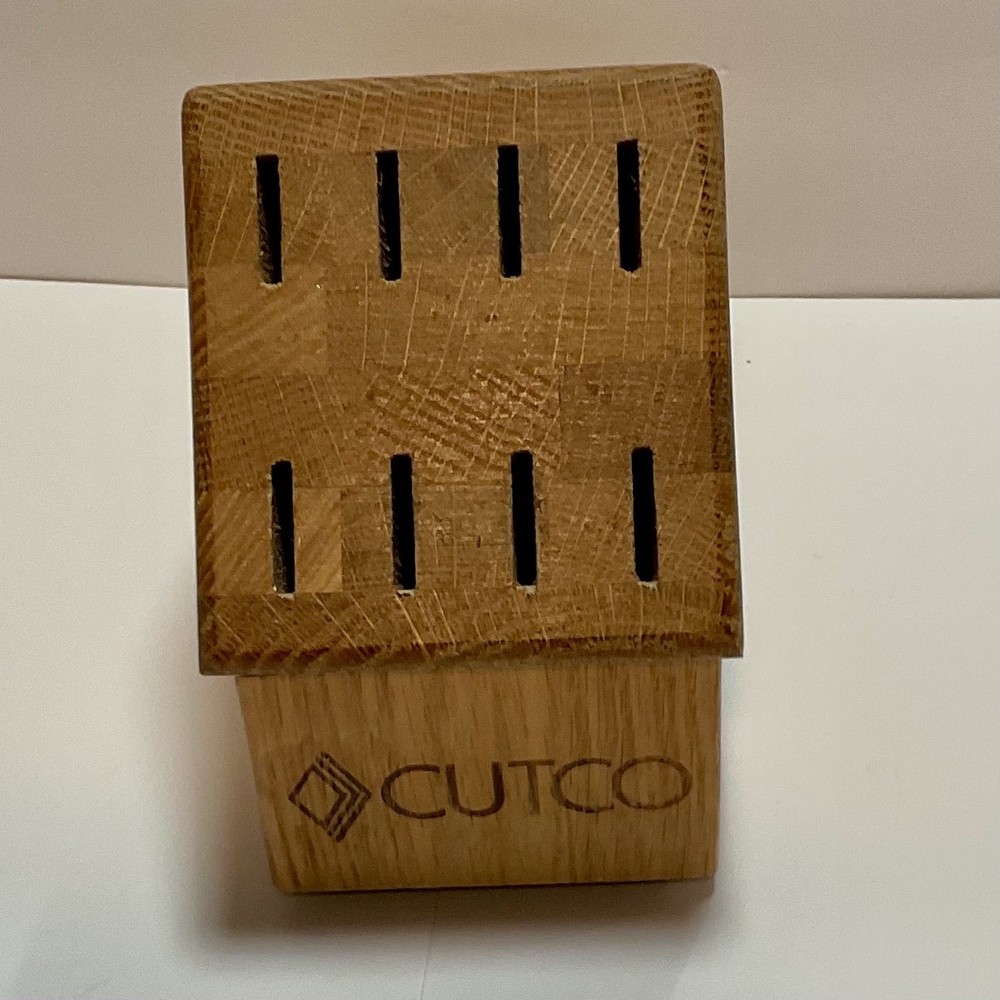 Cutco 8 Slot Solid Oak Knife Block