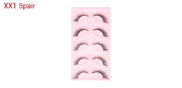 Dense False Eyelashes for Makeup Black XX1 5 Pair