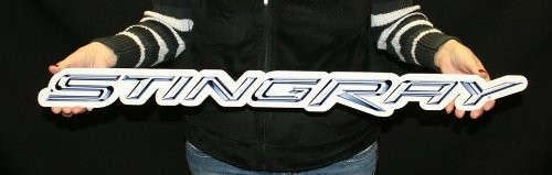 C7 Stingray Script Metal Sign 32x3 inches