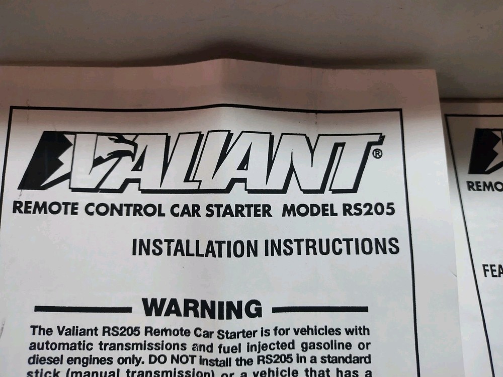 CAR REMOTE STARTER KIT P/N RS205