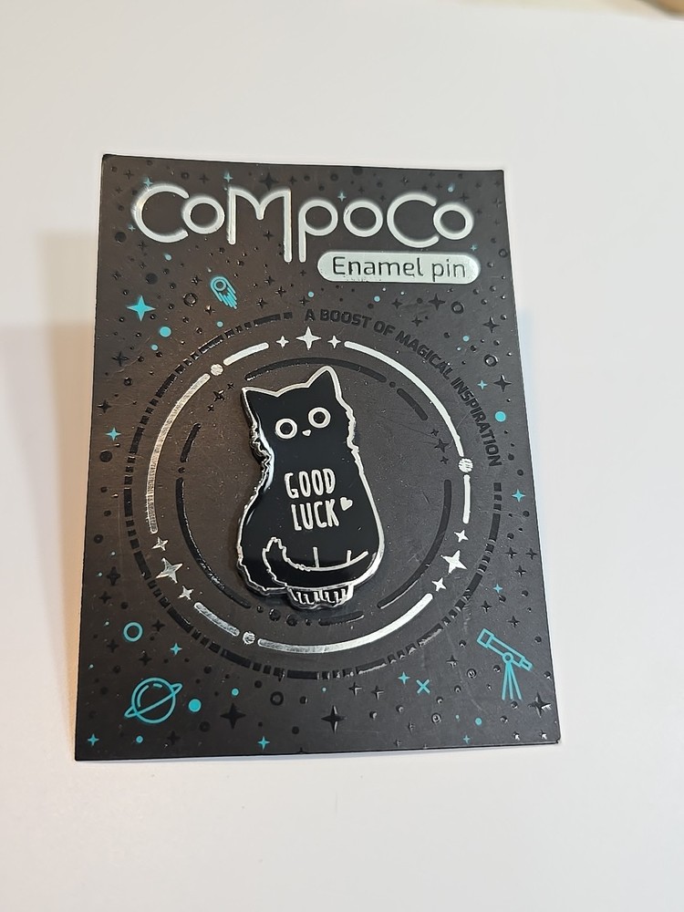 Good Luck Black Cat Lapel Pin