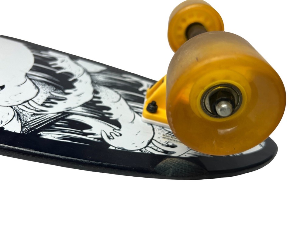 KRYPTONICS 34” PINTAIL LONGBOARD SKATEBOARD wave Graphics Black And Yellow
