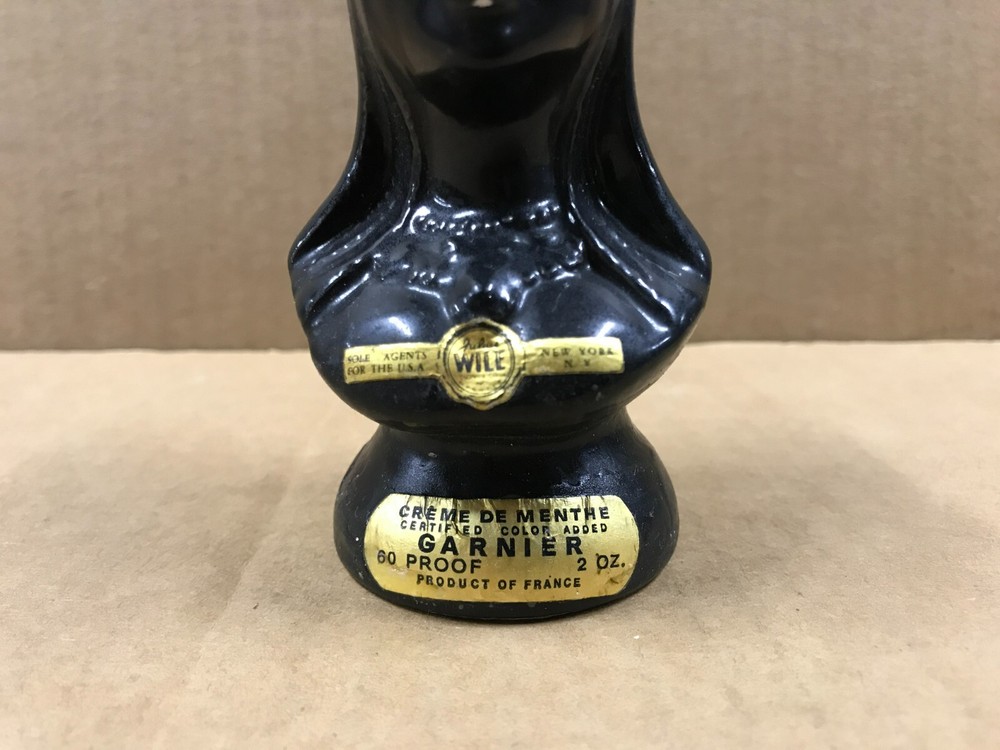 Vintage Garnier Creme De Menthe Empty Mini Bottle
