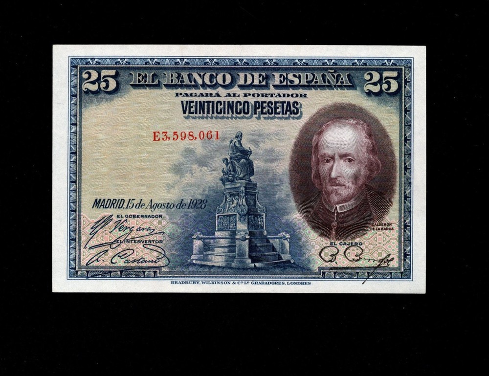Spain -25 Peseta Note - 1928 - P74b - UNC