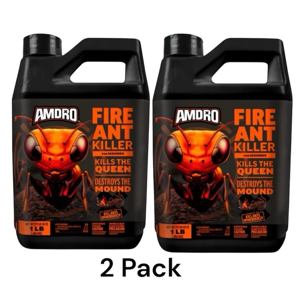 2 Pack AMDRO Fire Ant Bait Killer Granules Hydramethylnon - 1 Lb.