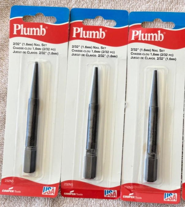3 PIECES Plumb Nail Punch Set