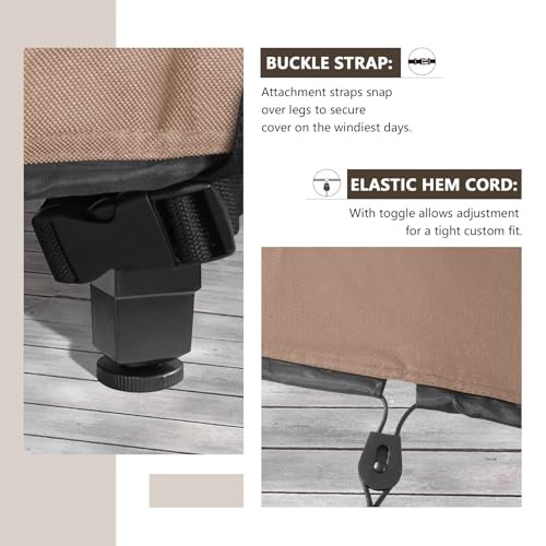 ULTCOVER Funda rectangular resistente para Rectangular 126 x 74 pulg. Marrón