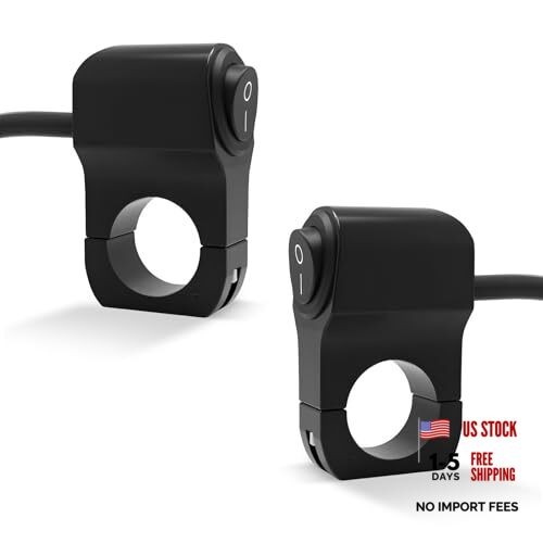 Motorcycle Handlebar Switch, 12V Waterproof Handlebar Light Switch with 2 PCS